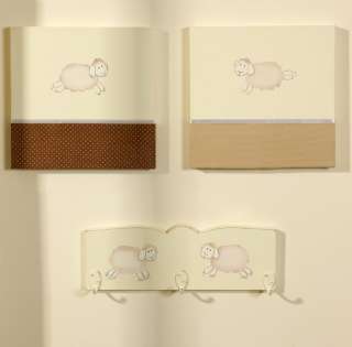 New Baby Boy Girl Crib Bedding Set Cream Sheeps 4 Pic  