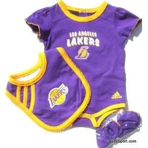  NEWBORN Baby Infant Los Angeles Lakers Girl Onesie Bib 