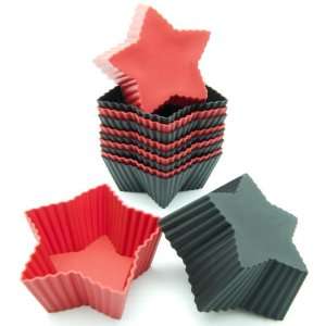  12 Pack Silicone Mini Star Reusable Baking Cup
