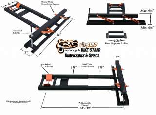 NR1127 Motorcycle Bike Stand   Dimensions