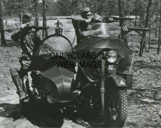 WWII HARLEY DAVIDSON SIDECAR MOTORCYCLE PHOTO ARMY GUNS  
