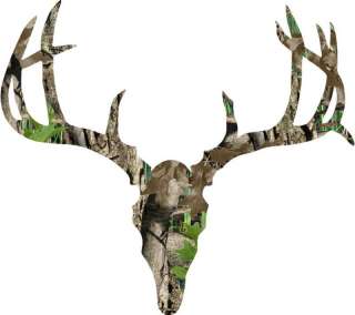 Deer Skull Big Rack Vinyl Sticker Decal Hunting whitetail trophy buck 