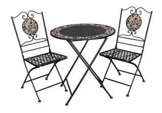   Fusion Ceramic Metal Bistro Patio Table And Chairs 758647615346  