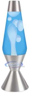   5203 16.3 52 oz Royal Lava Lamp w/ White Wax/Blue Liquid/Silver Base