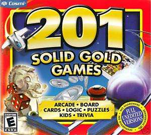 201 Solid Gold Games PC CD cards dice slots puzzle board game 