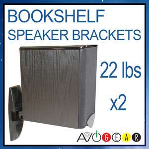 Two (2) Bookshelf Speaker Mount/Brackets Universal with Tilt Swivel 