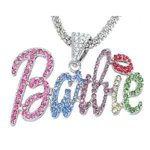  Nicki Minaj Barbie Silver Tone Multicolor Crystal Pendant 