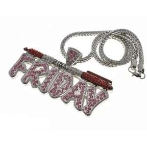  NICKI MINAJ BARBIE Pink Friday Pendant Chain Silver Pink Red: Jewelry