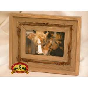  Western Barn Wood & Barbed Wire Picture Frame for 4x6 