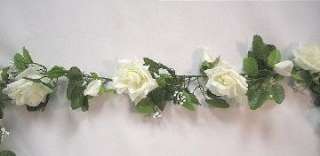  Rose Garland Arch Gazebo Silk Wedding Flowers Pew Chair Vines  