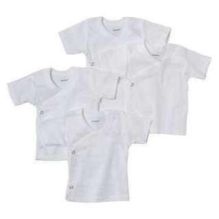 Gerber Baby 4 Pack Short Sleeve Side Snap Shirt   White 0 3M.Opens in 