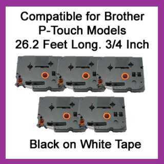 Black on White Label Tape for Brother TZ241 PT7600 PT9200pc PT9200dx 
