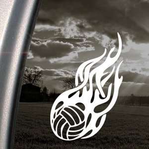  Flaming Volleyball Decal Car Truck Window Sticker 