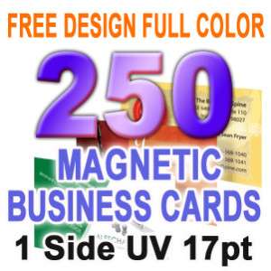 250 glossy Magnetic Business Cards Free Custom Design  