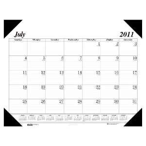   August 2012 Refillable Desk Pad Calendar, 22 x 17 Inch, Black Corners