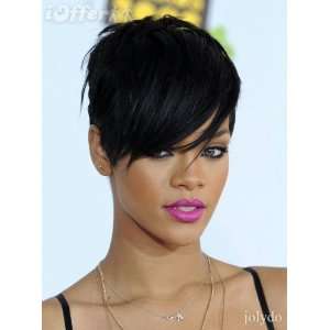    100% Indian Remy Lace Front Wig Yaki Angled BOB Rihanna Beauty