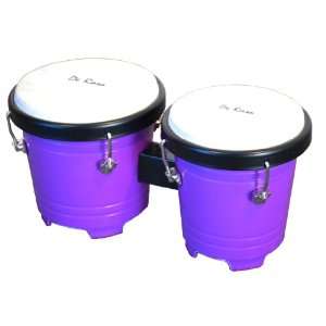  De Rosa 4 Inch Kids Plastic Bongo Drum   Purple (Includes 