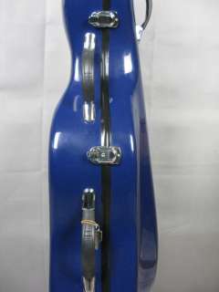 New 3/4 blue fiberglass cello hard case with wheells  