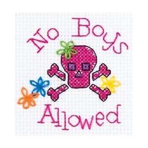 Bucilla My 1st Stitch No Boys Allowed Mini Counted Cross Stitch Kit 3 