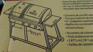 Nexgrill 3 burner gas and charcoal grill combo with charcoal storage 