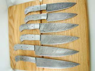 6pc Professional Chef Knife Set Damascus Blank Knifemakin​g 2X Sm 