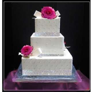  Crystal Cake Ribbon Rhinestone Banding Wedding Cake, 2 