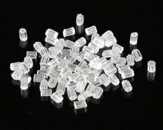   4500pcs clear plastic earring back stoppers cube tube 3 3 5mm f2151