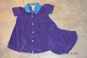   Dress sz 6 Months Purple Terry Cloth Material w/Diaper Cover  