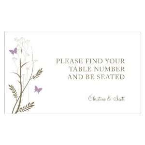  Romantic Butterfly Table Sign Card   Lemon Yellow
