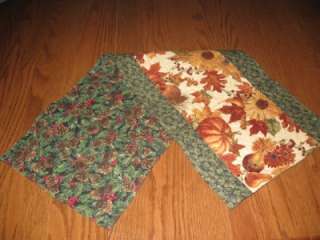 Handmade Quilted Table Runner Thanksgiving Fall Leaves Christmas Pine 