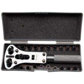 SE Adjustable Watch Case Opener w/ Wrench and 18 Pins  