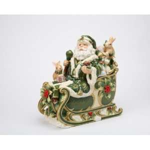   Christmas Gifts Collectible   Emerald Holiday   Santa Cookie Jar Home