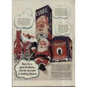 1942 Camel Cigarettes and Prince Albert Tobacco Santa Christmas Ad 
