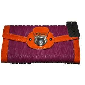  Guess Ladies Clutch Wallet / Purse Bright SLG Berry Multi 