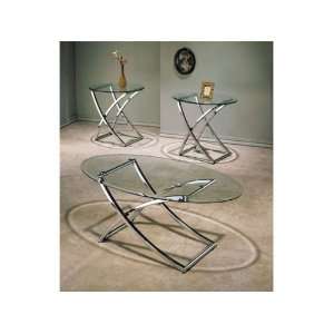   Glass Top 3pc Coffee/End Table Set Item # A07846 SET