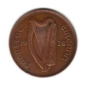  1928 Ireland Large Penny Coin KM#3   Irish Free State 