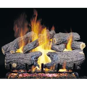   Oak Vented Gas Logs with Burner for Natural Gas Fi