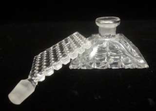 DESIGNER Clear Glass Quilted Pattern Perfume Bottle  