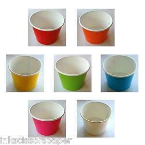 Disposable Paper Ice Cream Cups or Bowls and Lids   Party or Wedding 
