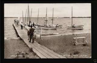 Clear Lake Iowa IA 1942 RPPC Cons Dock, Wood Sail Boats  