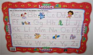 dora the explorer letters wipe off mat this double sided laminated 
