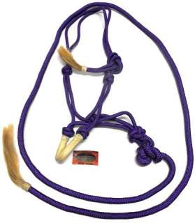 Deluxe Purple Cowboy Rope Halter & Lead Horse Tack  