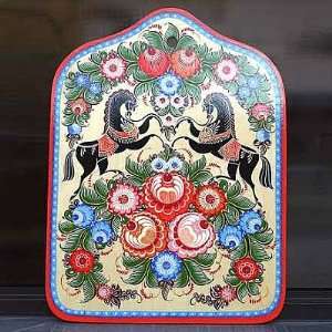    Gorodets Painting Cutting board Large (Flower) 