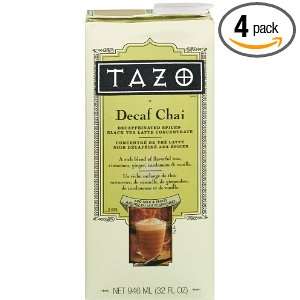 Tazo Decaf Chai, Spiced Black Tea Latte Concentrate, 32 Ounce 