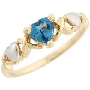   Heart Shaped Synthetic Blue Zircon December Birthstone Ring Jewelry