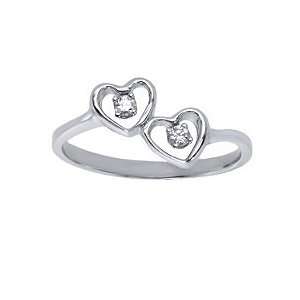  0.05 Ct. TW Diamond Double Heart Ring Jewelry