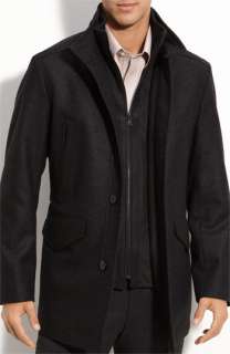 BOSS Black Wool Blend City Coat with Removable Shell  