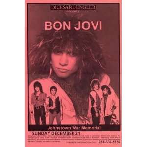 Bon Jovi Live at the Johnstown War Memorial Concert Sheet 11 X 17