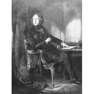 Portrait by Daniel Maclise of English Novelist Charles Dickens as a 