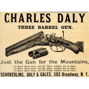  1895 Ad Charles Daly Three Barrel Gun Rifle Schoverling 